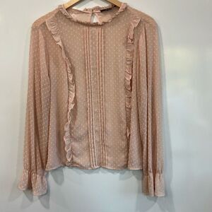 Primark pink girly long sleeve blouse size 14